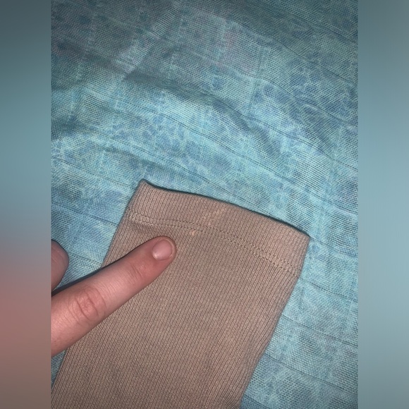 Mimosa Ribbed Long Sleeve Crop Top Beige/Tan - Large - Picture 8 of 10